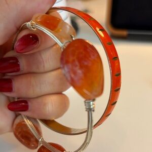 SALE Bracelet Bundle Blowout Orange Bangle and Bracelet Set 2